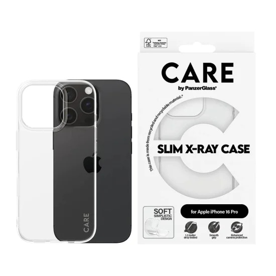 Калъф за iPhone 16 Pro - PanzerGlass® - CARE Модерен калъф - Прозрачен