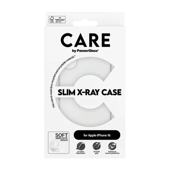 Калъф за iPhone 16 - PanzerGlass® - CARE Модерен калъф - Прозрачен
