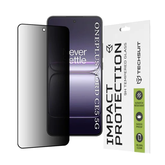 Протектор за дисплей – Techsuit 111D Privacy Full Glue – OnePlus Nord CE5 – Черен