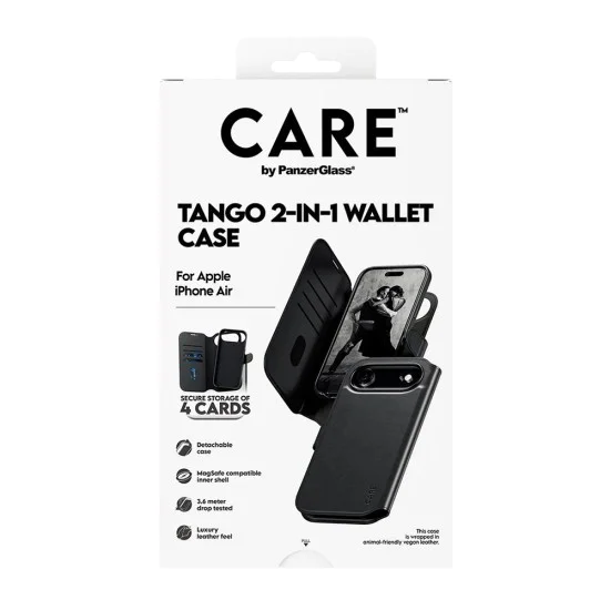 PanzerGlass® - CARE Feature MagSafe калъф Tango Two-in-One портфейл - iPhone 17 Air - черен