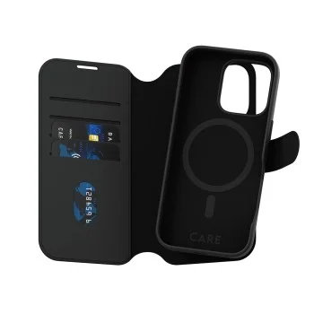 PanzerGlass® - CARE Feature MagSafe калъф Tango Two-in-One портфейл - iPhone 16 Pro - черен