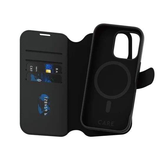 PanzerGlass® - CARE Feature MagSafe калъф Tango Two-in-One портфейл - iPhone 16 Pro - черен