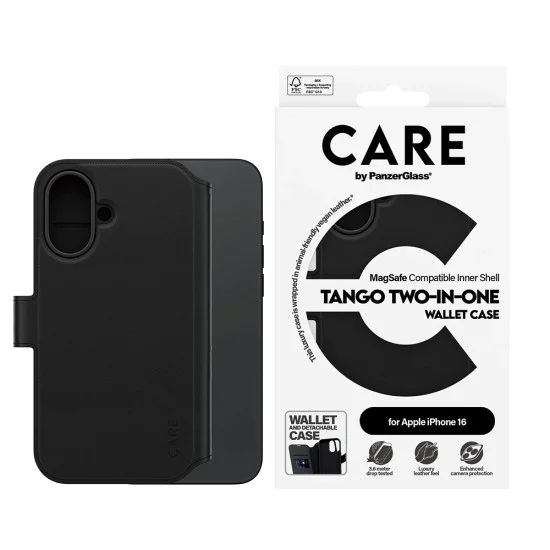 PanzerGlass® - CARE Feature MagSafe Case Tango Two-in-One Portphilos - iPhone 16 - Черен