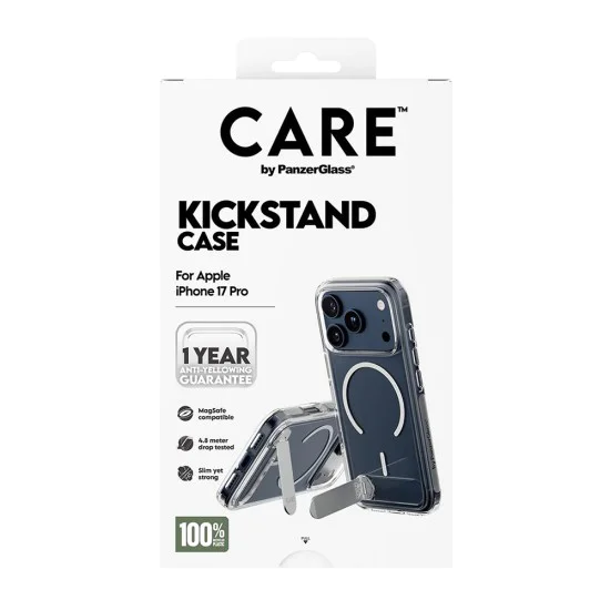 Калъф за iPhone 17 Air - PanzerGlass® - CARE Feature със стойка MagSafe - Прозрачен