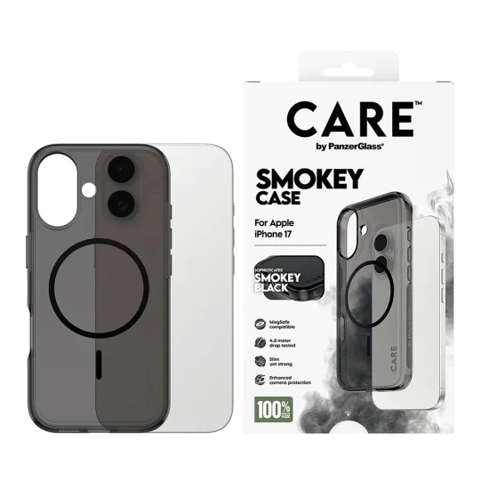 Калъф за iPhone 17 - PanzerGlass® - CARE Flagship Urban Explorer Черен MagSafe - Опушен