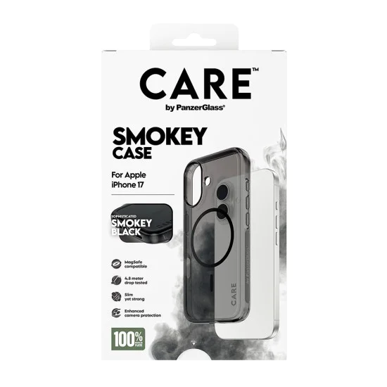 Калъф за iPhone 17 - PanzerGlass® - CARE Flagship Urban Explorer Черен MagSafe - Опушен