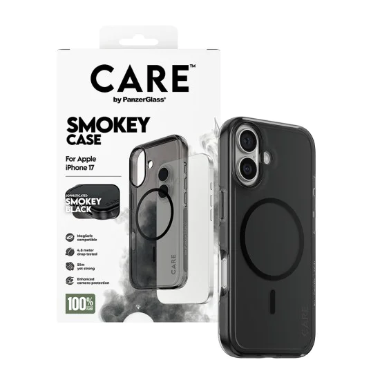 Калъф за iPhone 17 - PanzerGlass® - CARE Flagship Urban Explorer Черен MagSafe - Опушен