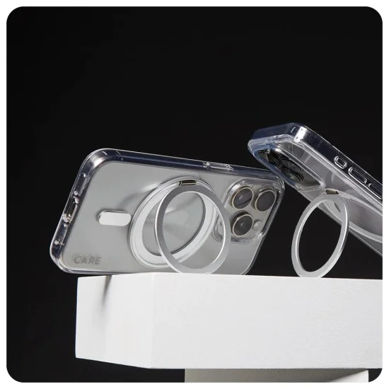 Калъф за iPhone 16 Pro Max - PanzerGlass® - CARE Feature Сребрист стойка и MagSafe - Прозрачен