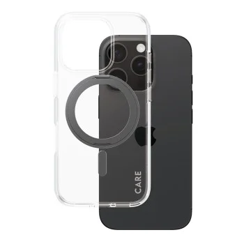Калъф за iPhone 16 Pro - PanzerGlass® - CARE Feature Черен стойка и MagSafe - Прозрачен