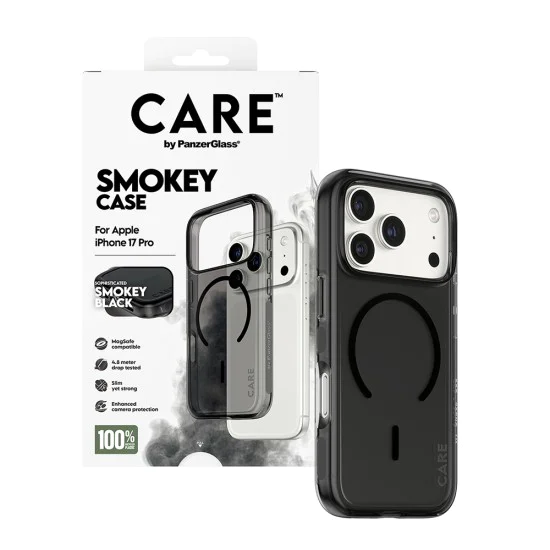 Калъф за iPhone 17 Pro - PanzerGlass® - CARE Flagship Urban Explorer Черен MagSafe - Опушен