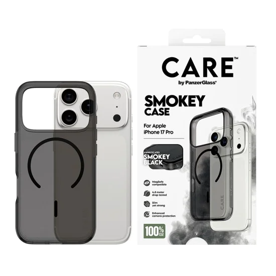 Калъф за iPhone 17 Pro - PanzerGlass® - CARE Flagship Urban Explorer Черен MagSafe - Опушен