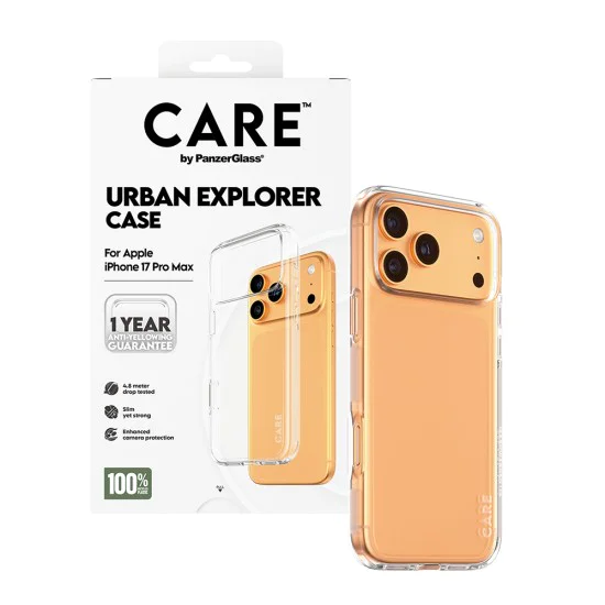 Калъф за iPhone 17 Pro - PanzerGlass® - CARE Flagship Urban Explorer - Прозрачен