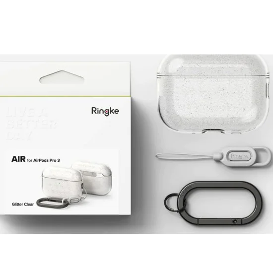 Калъф за AirPods Pro 3 - Ringke - Защитен калъф Air Series - Брокат Прозрачен