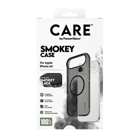 Калъф за iPhone 17 Air - PanzerGlass® - CARE Flagship Urban Explorer Black MagSafe - Smokey