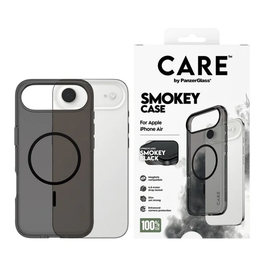 Калъф за iPhone 17 Air - PanzerGlass® - CARE Flagship Urban Explorer Black MagSafe - Smokey