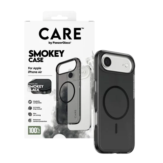 Калъф за iPhone 17 Air - PanzerGlass® - CARE Flagship Urban Explorer Black MagSafe - Smokey