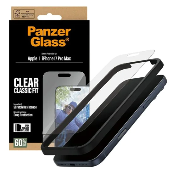 PanzerGlass® - Класически протектор за екран с EasyAligner - iPhone 17 Pro Max - Прозрачен