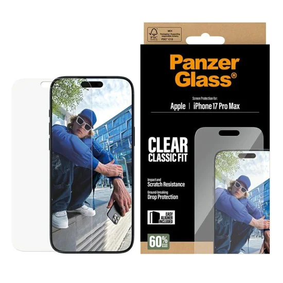 PanzerGlass® - Класически протектор за екран с EasyAligner - iPhone 17 Pro Max - Прозрачен
