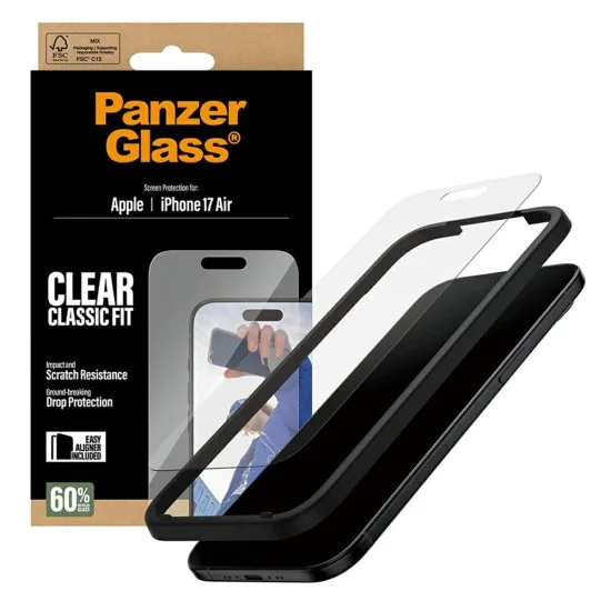 PanzerGlass® - Класически протектор за екран с EasyAligner - iPhone 17 Air - Прозрачен
