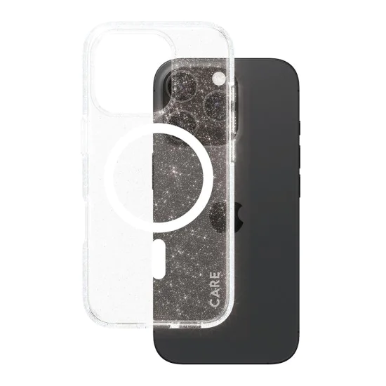 Калъф за iPhone 16 Pro - PanzerGlass® - CARE Flagship Urban Combat Star Lit White MagSafe - Прозрачен
