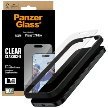 PanzerGlass® - Класически протектор за екран с EasyAligner - iPhone 17 / iPhone 16 Pro - Прозрачен