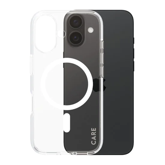 Калъф за iPhone 16 - PanzerGlass® - CARE Flagship Urban Combat White MagSafe - Прозрачен