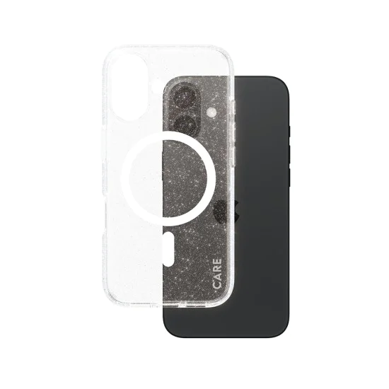 Калъф за iPhone 16 - PanzerGlass® - CARE Flagship Urban Combat Star Lit White MagSafe - Прозрачен