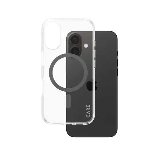 Калъф за iPhone 16 - PanzerGlass® - CARE Flagship Urban Combat Black MagSafe - Прозрачен