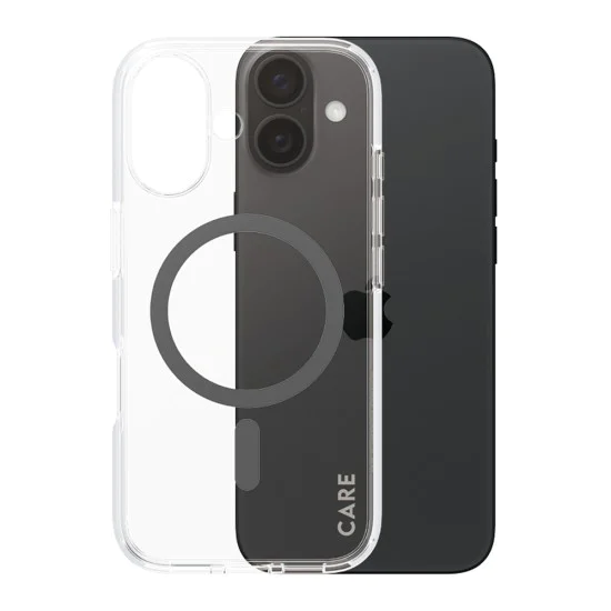 Калъф за iPhone 16 - PanzerGlass® - CARE Flagship Urban Combat Black MagSafe - Прозрачен
