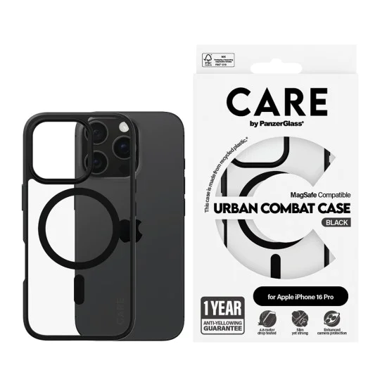 Калъф за iPhone 16 Pro Max - PanzerGlass® - CARE Flagship Urban Combat Black MagSafe - Черен