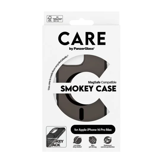 Калъф за iPhone 16 Pro Max - PanzerGlass® - CARE Flagship Urban Combat Black MagSafe - Smokey