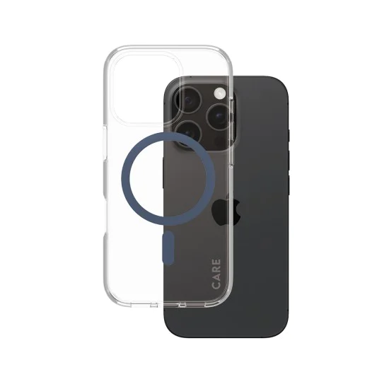 Калъф за iPhone 16 Pro - PanzerGlass® - CARE Flagship Urban Combat Blue MagSafe - Прозрачен