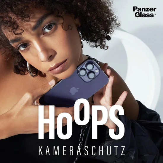 Протектор - Камера за iPhone 17 / iPhone 16 / iPhone 16 Plus - PanzerGlass® - Hoops® протектор за обектив на камера - с брокат и сребрист цвят