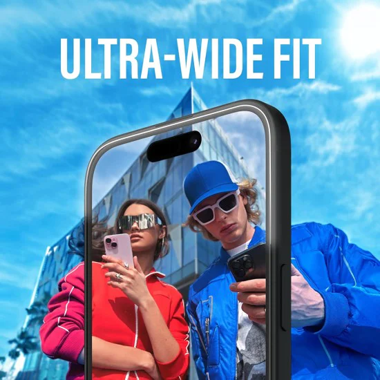 PanzerGlass® - Ултраширок протектор за екран - iPhone 16 / iPhone 15 - Черен
