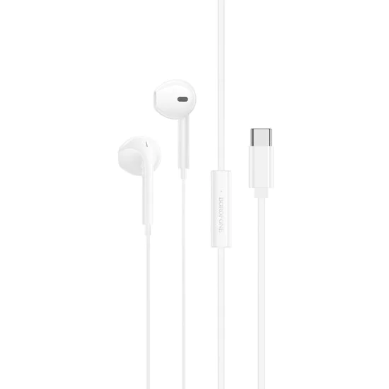 Слушалки – Borofone (BM99 Star) – Type-C, DAC, микрофон, 1.2m – Бял