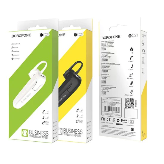 Слушалки – Borofone Encourage Sound BC21 – Bluetooth, Hands-Free, A2DP, 70mAh – Черен
