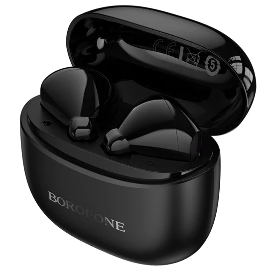 Слушалки – Borofone (BW88 Deep Rhyme) – Bluetooth 5.4, TWS, 300mAh – Черен