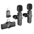 Безжични микрофони – Borofone (BFK12 Trophy, 2 броя) – 2.4GHz, Type-C + Lightning, 70mAh – Черен