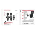 Безжични микрофони – Borofone (BFK12 Trophy, 2 броя) – 2.4GHz, Type-C + Lightning, 70mAh – Черен
