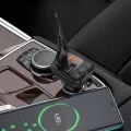 FM модулатор – Borofone (BC41 Eminency) – Bluetooth V5.0, 2x USB, MicroSD, QC3.0, 18W – Черен