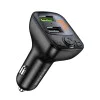 FM модулатор – Borofone (BC41 Eminency) – Bluetooth V5.0, 2x USB, MicroSD, QC3.0, 18W – Черен