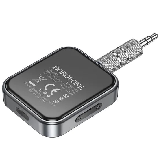 Bluetooth аудио приемник – Borofone (BC55 Suave) – Bluetooth 5.3, 150mAh, Jack 3.5mm – Черен