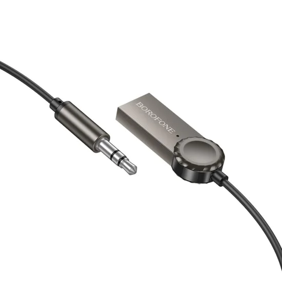 Bluetooth аудио приемник – Borofone (BC56 Peaceful) – Bluetooth 5.0, Jack 3.5mm – Металик