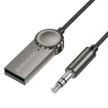 Bluetooth аудио приемник – Borofone (BC56 Peaceful) – Bluetooth 5.0, Jack 3.5mm – Металик