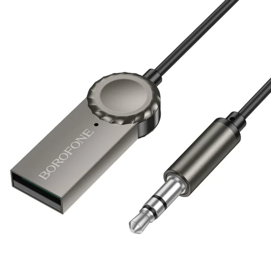 Bluetooth аудио приемник – Borofone (BC56 Peaceful) – Bluetooth 5.0, Jack 3.5mm – Металик