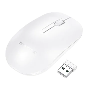 Безжична мишка – Borofone (BG14 Planet) – 2.4GHz, 1000DPI – Бял