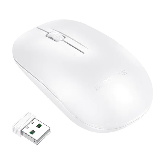 Безжична мишка – Borofone (BG14 Planet) – 2.4GHz, 1000DPI – Бял