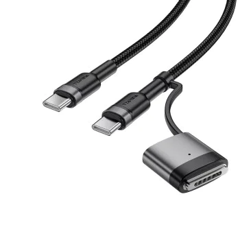 Кабел за данни / зареждане – Acefast C22-05 – Type-C към Type-C, Fast Charging, MagSafe 3 адаптер, 240W, 48V/5A, 1.2m – Черен