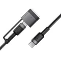 Кабел за данни / зареждане – Acefast C22-05 – Type-C към Type-C, Fast Charging, MagSafe 3 адаптер, 240W, 48V/5A, 1.2m – Черен