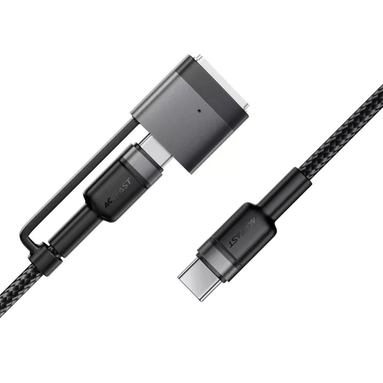 Кабел за данни / зареждане – Acefast C22-05 – Type-C към Type-C, Fast Charging, MagSafe 3 адаптер, 240W, 48V/5A, 1.2m – Черен
